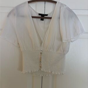 White Button-Down Women's Top
